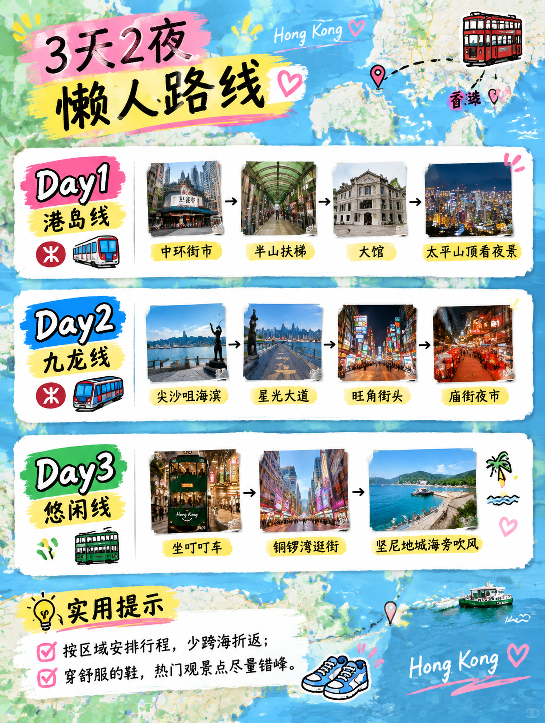 成品图 2：3 天 2 夜路线